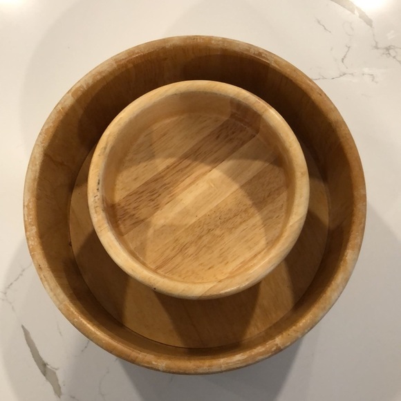 Dolphin genuine beechwood Thailand bowls large salad (1) and small salad  (2) - Picture 2 of 6